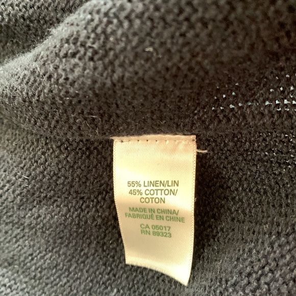 Roots Linen Blend Sweater with Hood, Size L, Black Color - Picture 5 of 7